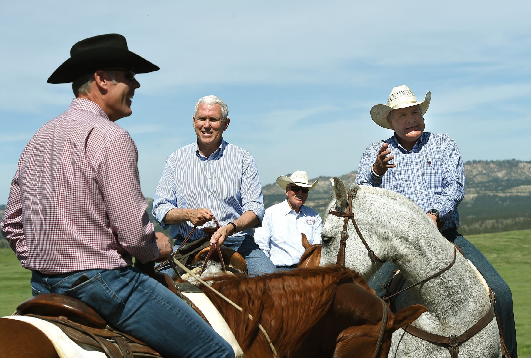 Pence on horseback